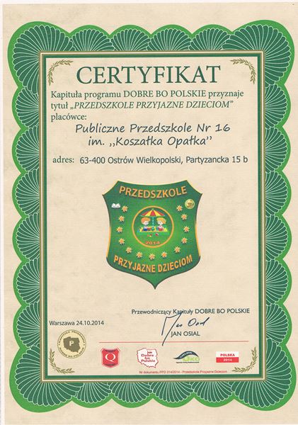 certyfikat